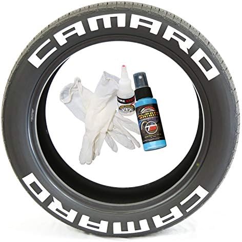Adesivos de pneu Camaro Kit de letras de pneus permanentes com cola - dimensionamento personalizado e cores