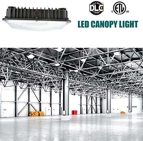 WYZM LED Canopy Light 70W, 8.450lumens, 5500k Daylight, 400W HPS/HID equivalente, sem prova meteorológica, 9,5 x 9,5, 120V AC para playground,