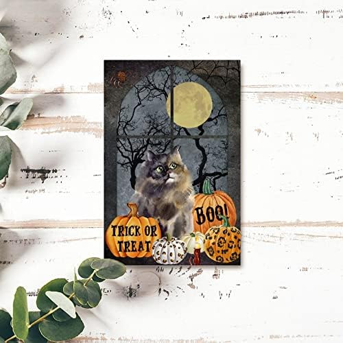 Halloween pendurado sinal de pet gato abóbora cheia lua de madeira truque ou tratamento boo wooden sigil férias de festas de férias