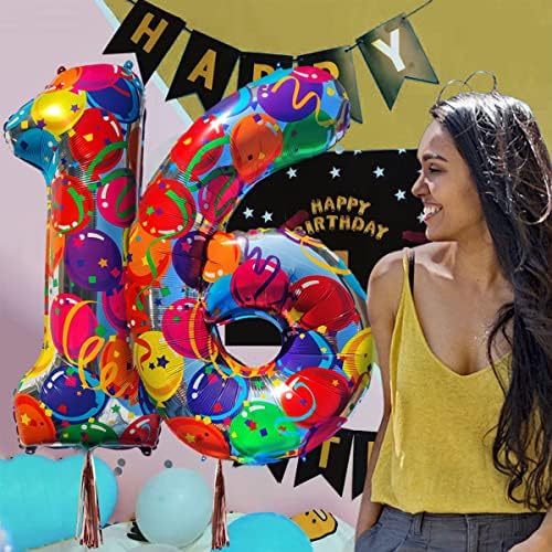 Número 5 Balões Rainbow Five Balloon para decorações de aniversário de 5 anos de idade 40 polegadas Números grandes de 5º aniversário