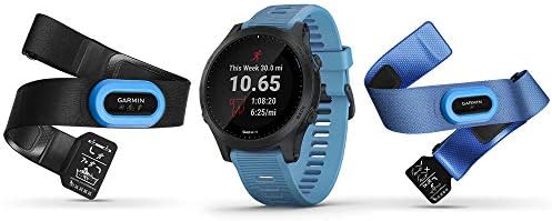 Garmin Forerunner 945 Bundle, GPS premium Running/Triathlon Smartwatch com música, sensor azul e velocidade 2 e pacote do