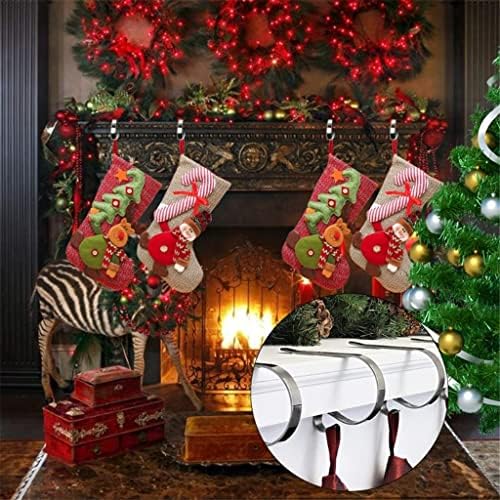 WJCCY 4PCS titulares de estoque de Natal para manto lareira gancho de ganchos hanger rolls suprimentos de decoração de festa