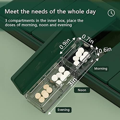 Organizador diário de comprimidos ， 3-Times por dia de viagem portátil Caixa diária de comprimidos para bolso de bolso ， recipiente