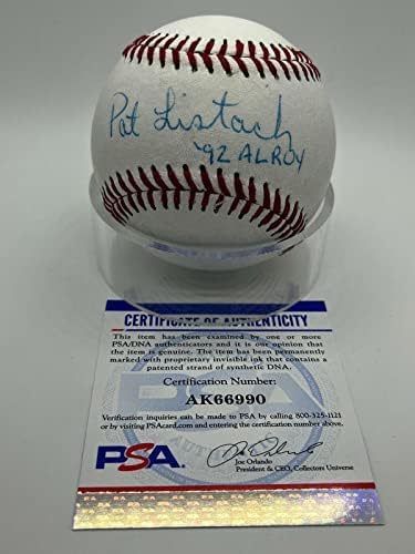 Pat Listach 92 Al Roy Brewers assinou autógrafo Wilson Baseball PSA DNA *90 - Bolalls autografados