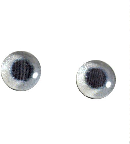 Olhos de vidro de 8 mm Tom prateado Par Metálico Taxidermy esculturas ou jóias fazendo artesanato conjunto de 2