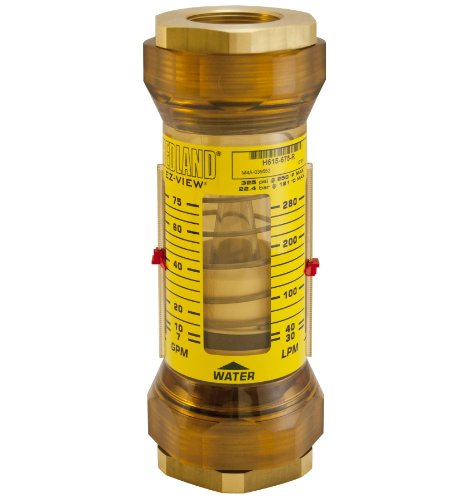 Hedland H615-610-R EZ-View Ometer com sensor, polifenilsulfona, para uso com água, 40,0 a 380,0 lpm de fluxo, fêmea de 1-1/2 NPT fêmea