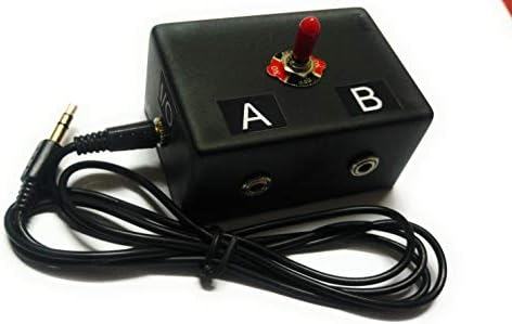 Interruptor de áudio 3,5mm 1 a 2 seletor, 1-2 para PC MIC Speaker fone de ouvido da caixa de ferramentas JCX