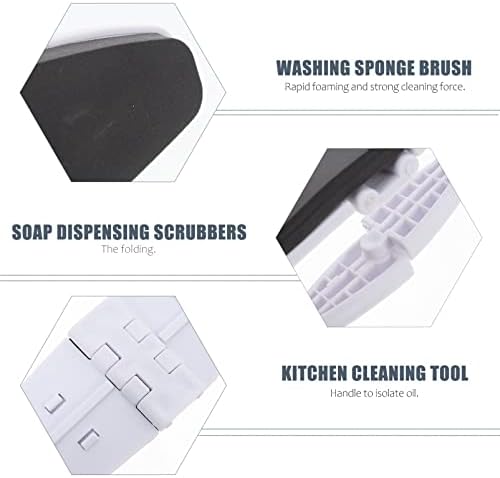 Escova de limpeza de carpetes luxshiny pincel de esponja doméstica com alça de cozinha lavar escova de lavagem multifuncional