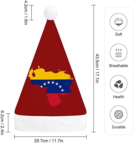Mapa de bandeira da Venezuela Hats de Natal para adultos Chapéus de Natal para férias