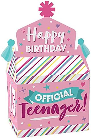 Big Dot of Happiness Girl 13th Birthday - Tratar favores da festa da caixa - Party Official para adolescentes Party