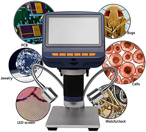 Microscópio de estéreo digital eletrônico GENIGW 220X Desktop para reparo de solda com luz LED de tela de 4,3 polegadas