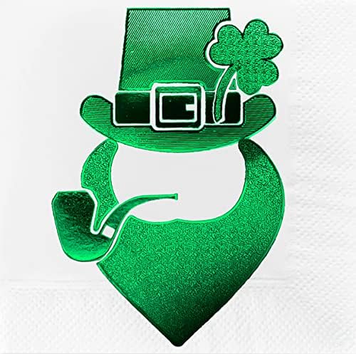 Happy St. Patrick's Hat Nardangue Cocktail Green Foil 100 Pack 2 Pily 5x5 polegadas de festas de festa