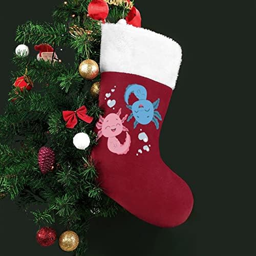 Yin Yang Water Fire Axolotl Red Christmas Wotchings Decorações de casa para lareira da árvore de Natal Meias penduradas