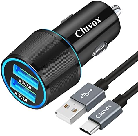Fast USB Car Charger, Compatible for Samsung Galaxy A14/S23/S22/S21 Plus/Ultra/S20 FE/S10/S10e/S9/S8/Note 20/10/A10S/A21/A31/A51,
