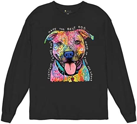Dean Russo Pets Art Pit Bull T-shirt de manga longa para todos os melhores cães