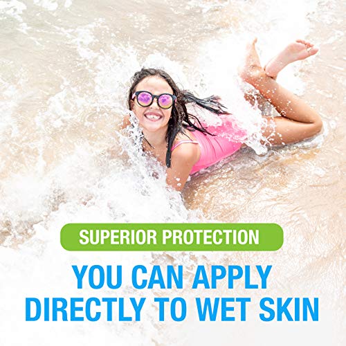 Neutrogena Skin Wet Kids Resista ao protetor solar resistente à água para rosto e corpo, Broad Spectrum SPF 70, 0,47 oz