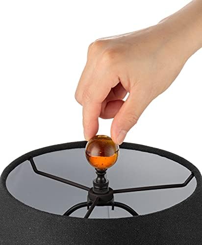 QC 1 pacote de lâmpada de cristal tawny tampa finial - feita à mão, vidro estampado em forma de bola com base no botão de parafuso,