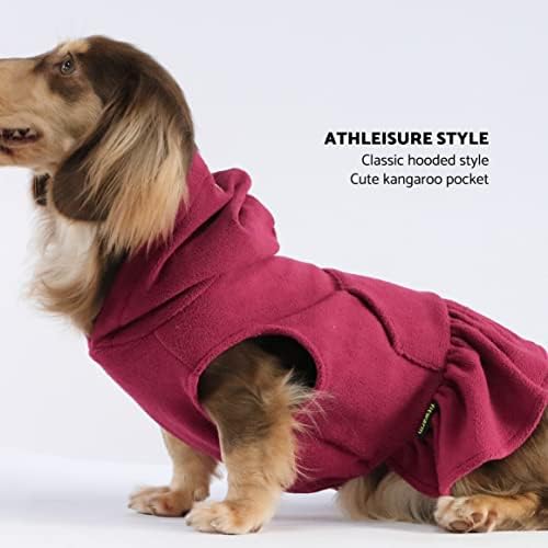 Vestido de capuz de cachorro em forma de lã, blusas de colete, roupas de cachorro para cães pequenos menina, vestuário