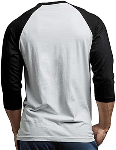 Camisa de beisebol de manga 3/4 masculina - camisetas casuais de algodão camisetas tee raglan