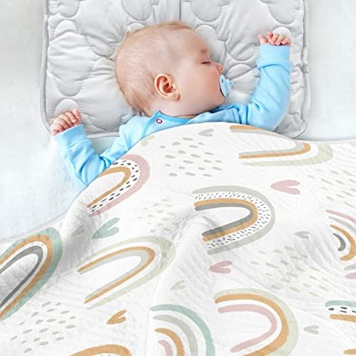 Xigua adorável arco -íris cobertores de bebê para meninos meninas, 30 x 40 polegadas Super Soft Costa