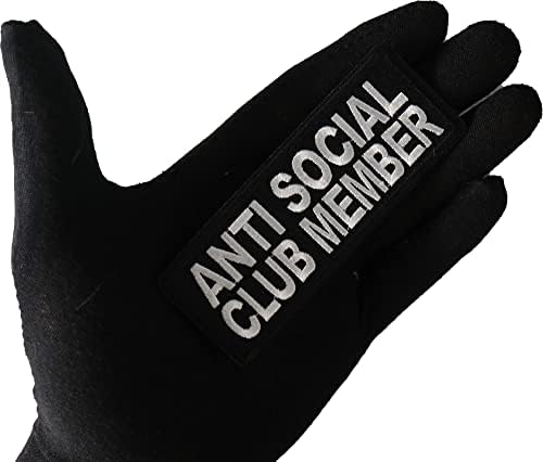 Patch Anti Social Club - 4x1,5 polegadas - ferro bordado em patch