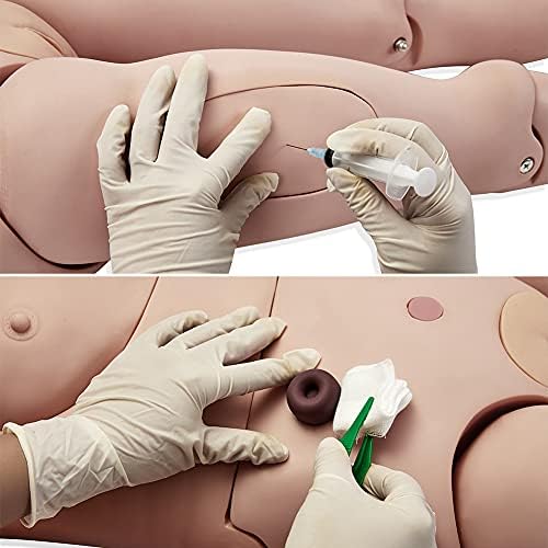 Mannequim de enfermagem feminina Modelo de anatomia de primeiros socorros de PVC de 5,5 pés com roupas de pacientes e genitália