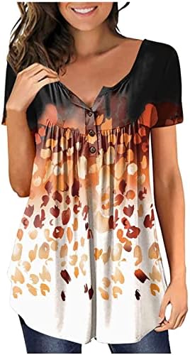 Tops de moda feminina camisetas de primavera no verão tops casuais impressão digital de camiseta de pescoço curto