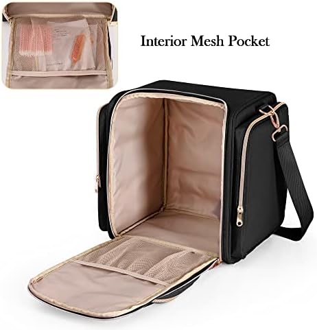Bolsa de maquiagem de viagens Prokva com 5 estojos removíveis, grande estojo de cosméticos organizador com cinta e vários bolsos de