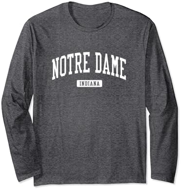 Notre Dame Indiana em design de esportes atléticos vintage T-shirt de manga longa