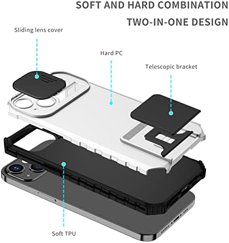 Caso de proteção telefônica de protetora de silicone Kickstand Caso compatível compatível com o Samsung Galaxy S22, [3 Ways Stand]