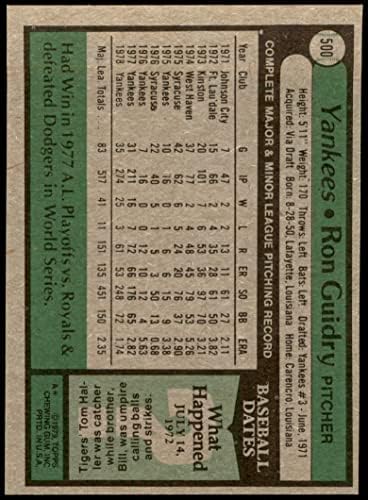 1979 Topps 500 Ron Guidry New York Yankees NM Yankees
