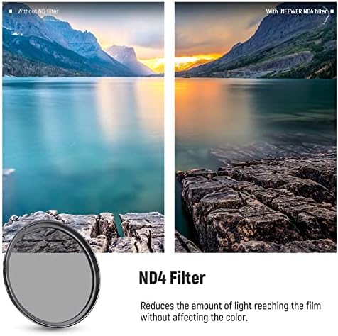 Kit de filtro de lente de 49 mm de 49 mm, polarizador circular de UV + Filtros de vidro óptico de alumínio de vidro óptico