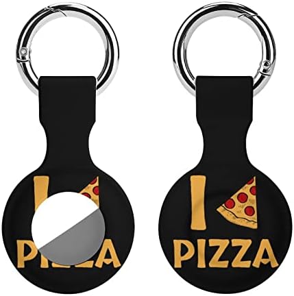 Eu amo pizza protetora de capa compatível com o suporte do localizador anti-perdido para a airtag para carteira de colarinho