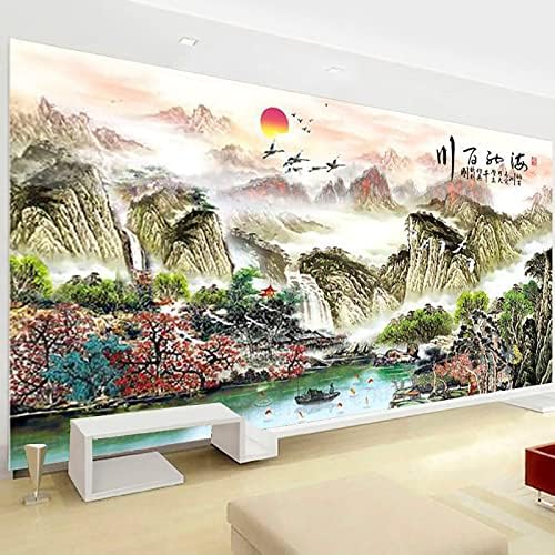 Instarry DIY 5D Diamante Pintura Exercício completo Paisagem chinesa Pintura cruzada Decoração de parede de mosaico para quarto