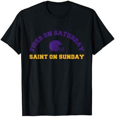 Tiger no sábado Saint na camiseta de domingo