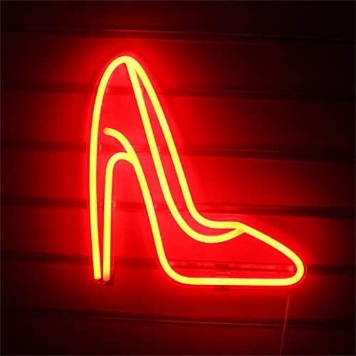 Maxsmlzt liderou o sinal de néon sapatos de salto alto garotas femininas neon publicidade de parede de parede para sala decoração
