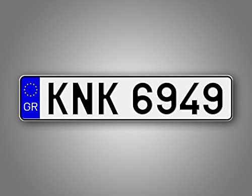 Placa de carteira grega de texto personalizada, tag europeia de novidade, placa personalizada da Grécia, placas de alumínio não relevadas