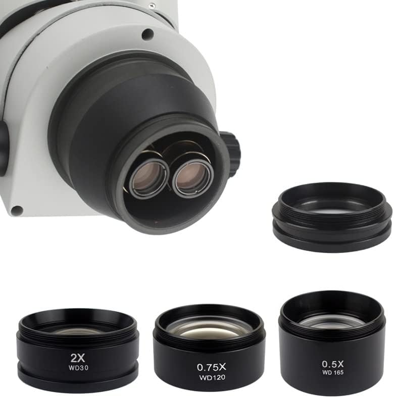 Acessórios para microscópio 165 0,5x 0,7x 1,0x 2,0x Microscópio Lente da câmera, TRINOCULAR ESTELO ZOOM MICROSSCOPE LAB CONSUMPLÍVEL