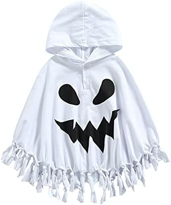 Wasaigood Infant Baby Halloween Cloak Toddler Kids meninos meninos Ghost Capuzes Cosplay Roupas brancas Halloween Poncho Cape