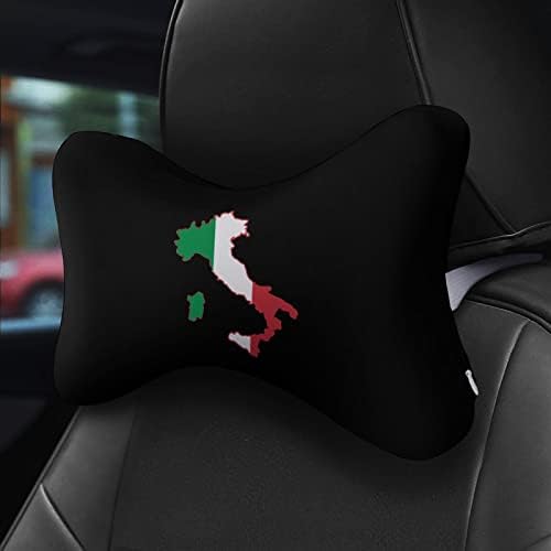 Itália Italy Map Italian Flag Car Piaque de pescoço 2 PCs confortáveis ​​Auto-restaurante Cushion Cushion Brofado de banco de