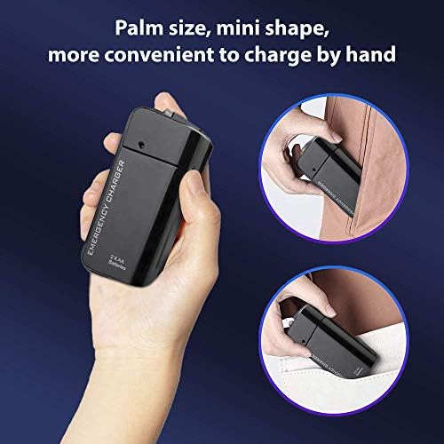 SUCCEST4SPORT Portable AA Battery Travel Charger para Zen Mobile Admire Curve e emergencial Recharger com luz LED! [Preto]