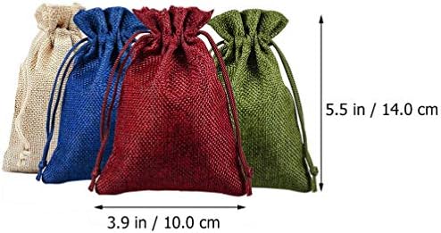 Sacos de presente de cordão de natal de natal contagem regressiva bolsas de calendário: 1 conjunto de estopa de 24 dias