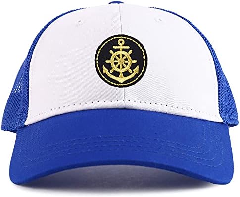 Armycrew Youth Kid's Gold Anchor Patch Youth 6 Panel Trucker Baseball Cap
