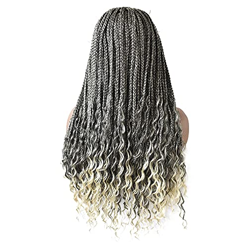 Caixa de cornrow peruca trançada para mulheres negras, cabelos de renda suíça leves, com aparência natural de renda suíça, com