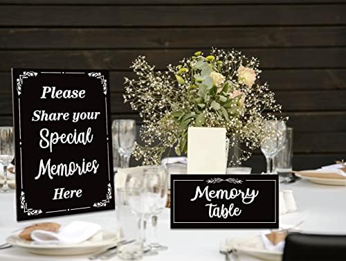 WhatsIng Memory Table Signs Funeral Convidado Livro de memória Sinais de memória para Funerals Memorial Service Celebração