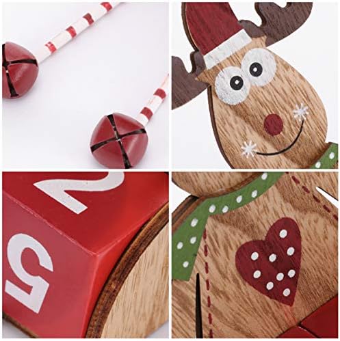 Toyandona Santa Decor 1pc Desktop Wooden Advento Calendário Adornamento Xmas Elk Calendário Ornamento Papai Noel