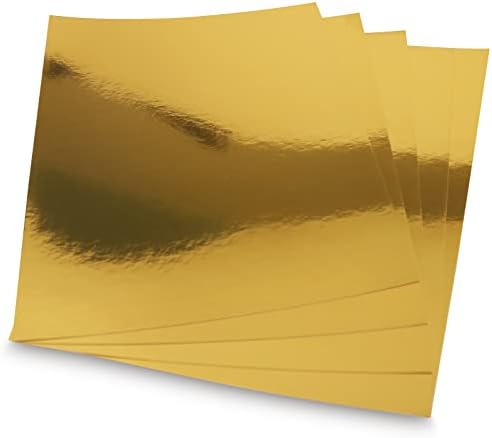 Folhas de papel metálico de ouro 60 pacote de papel alumínio dourado espelhado papel cintilante para decorativos, casamentos