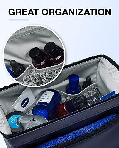 Bagsmart Saco de higiene pessoal para homens, sacola de higiene de viagem de viagem ampla para homens, bolsa de higiene