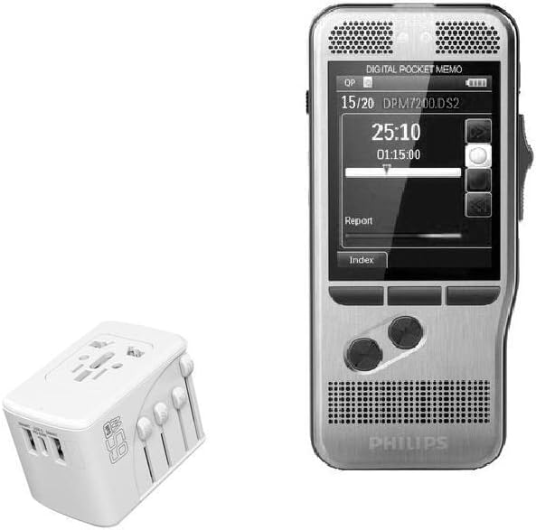 Charger de ondas de caixa compatível com Philips PocketMemo - Carregador Internacional de Muralha PD, 3 Adaptador e Conversor de Carga