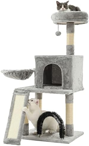 Árvore de gatos Hoopet, torre de gatos de 44 polegadas para gatos internos, centro de atividades de gatos de vários níveis
